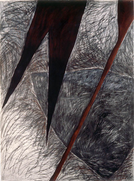 Untitled, July 5, 1985 #1, charcoal, graphite, conté crayon on paper, 96” x 72”