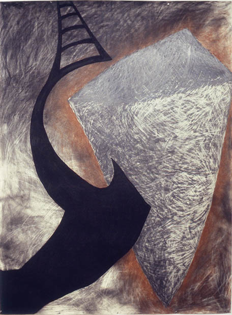 Untitled, Jan. 16, 1987 #2, charcoal, graphite, conté crayon on paper, 96” x 72”
